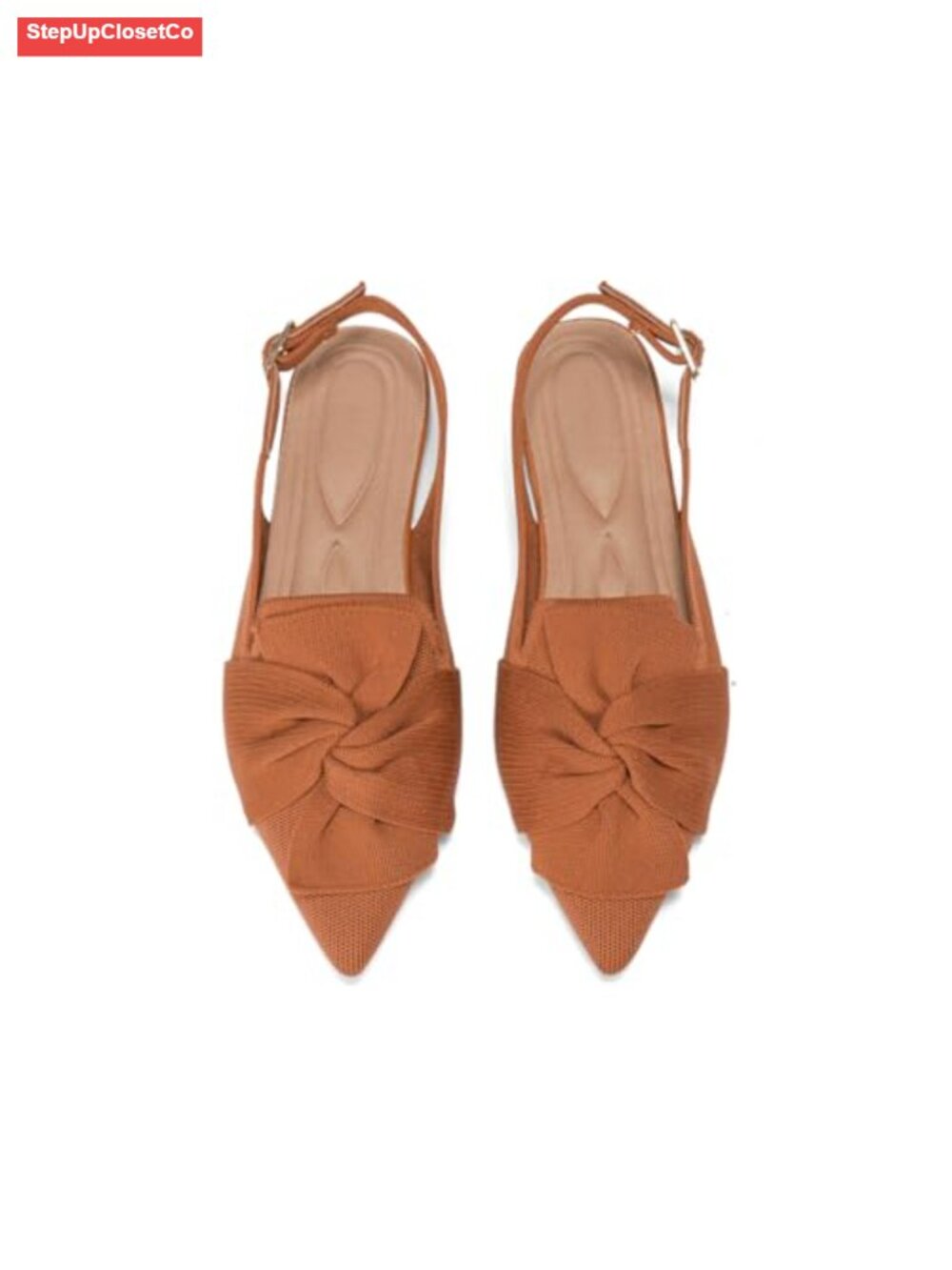 Women's Knit Pointed Toe Flats Slingback Comfort Dressy Shoes